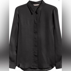 H&M Women's Classic Black Button Down Shirt